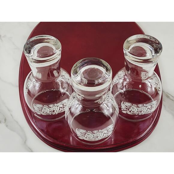 Pepsi Cola Clear Tumbler Glass 16oz Bell Shaped White Logo 6" Pedestal 70's x3 - Picture 12 of 14